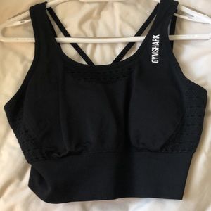 EUC gymshark black energy seamless crop